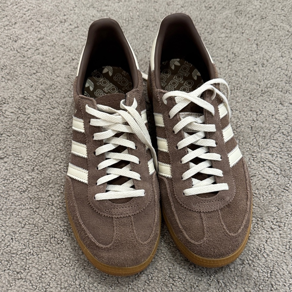 Adidas Brown Suede Shoes with Cream Accents - Picture 5 of 6